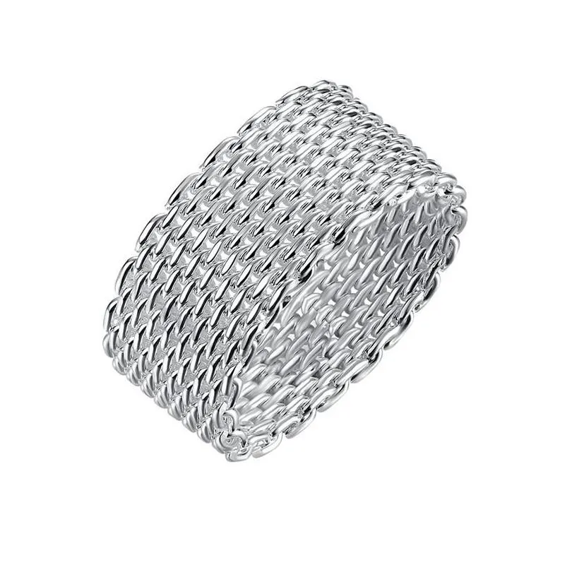 Band Rings 925 Sterling Sier Interwoven Web Ring For Woman Fashion Charm Wedding Engagement Jewelry 1269 T2 Drop Delivery Jewelry Rin Dhspm