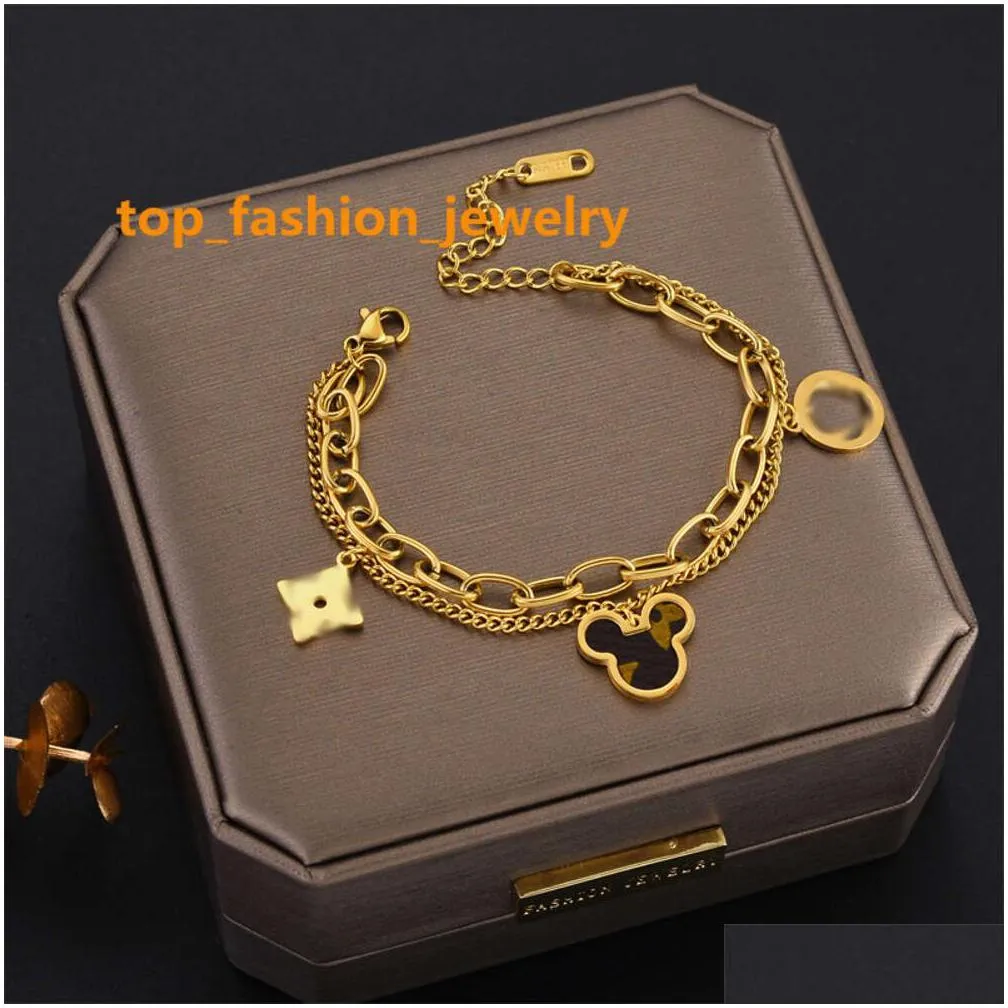 luxury designer bracelet four leaf clover charm bracelets elegant fashion 18k gold agate shell chain mother women girls couple holiday birthday party gifts