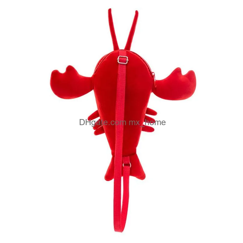 creative plush backpacks crayfish plush toy shoulder bag cute girl cartoon messenger bag