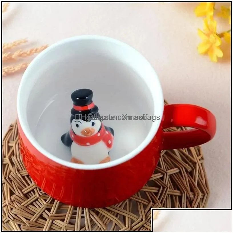 mugs 3d lovely coffee mug heat resisting cartoon animal ceramic cup christmas gift many styles 11 c r drop delivery home garden