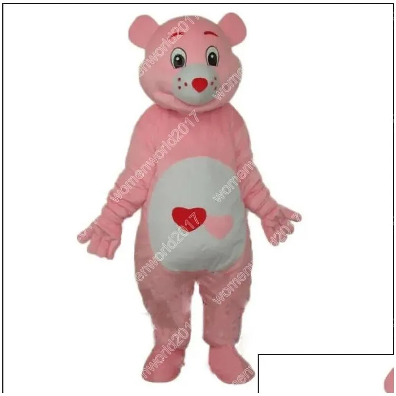 halloween fursuit cute red heart bear mascot costume unisex cartoon anime theme character carnival men women dress christmas fancy performance party