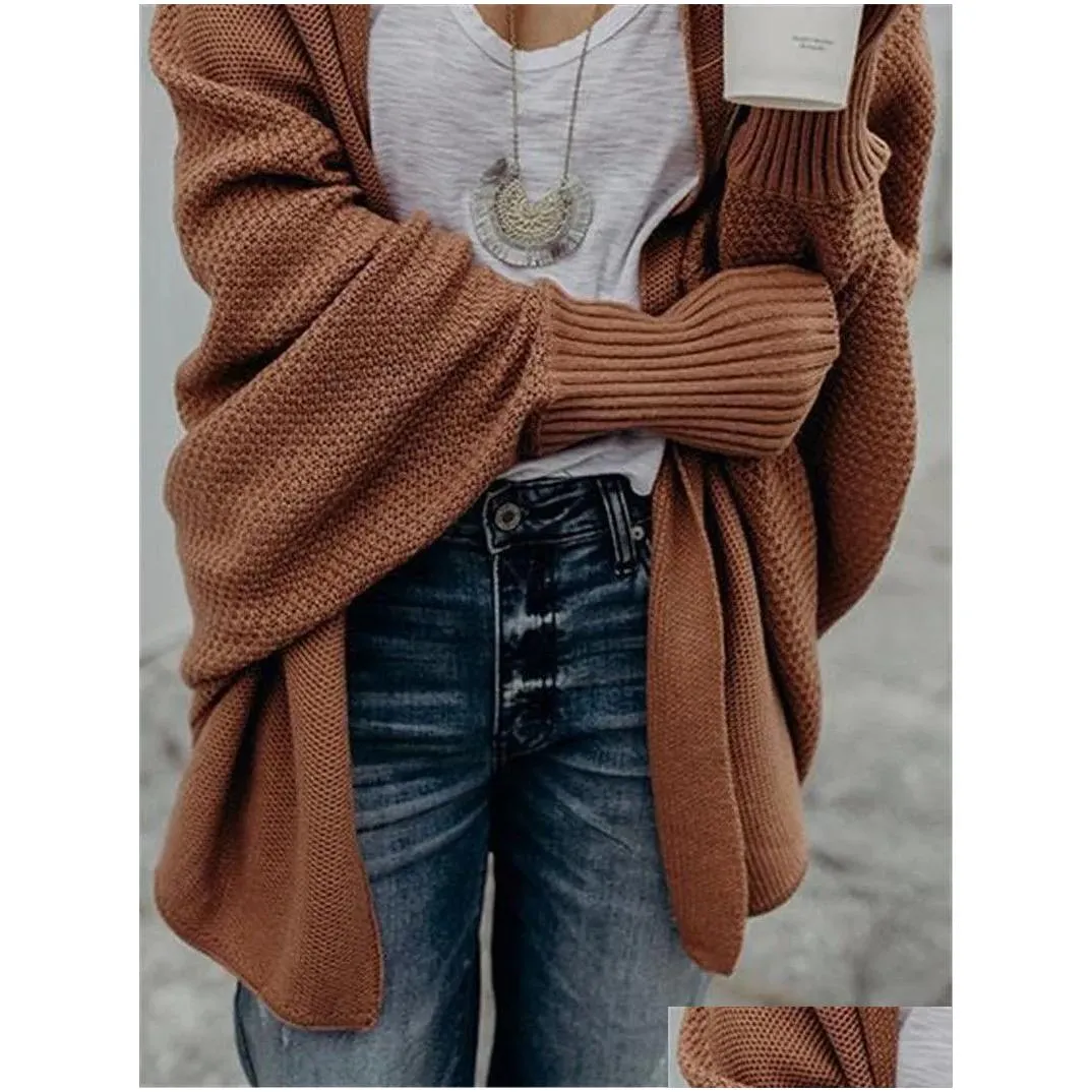 Women`S Knits & Tees Womens Knits Tees Wepbel Wrap Cardigan Sweater Kimono Batwing Knitted Slouchy Oversized Drop Delivery Apparel Wom Dhcbh