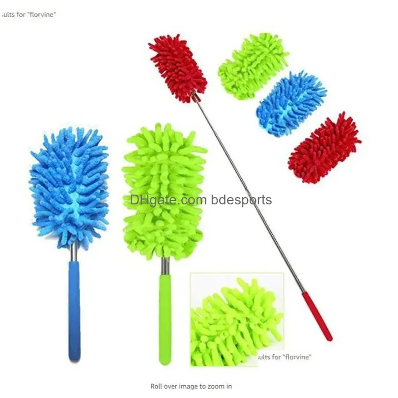 Cleaning Brushes 10 Color Scalable Microfiber Telescopic Dusters Chenille Cleaning Dust Desktop Household Dusting Brush Cars Tool Drop Dh5Ja