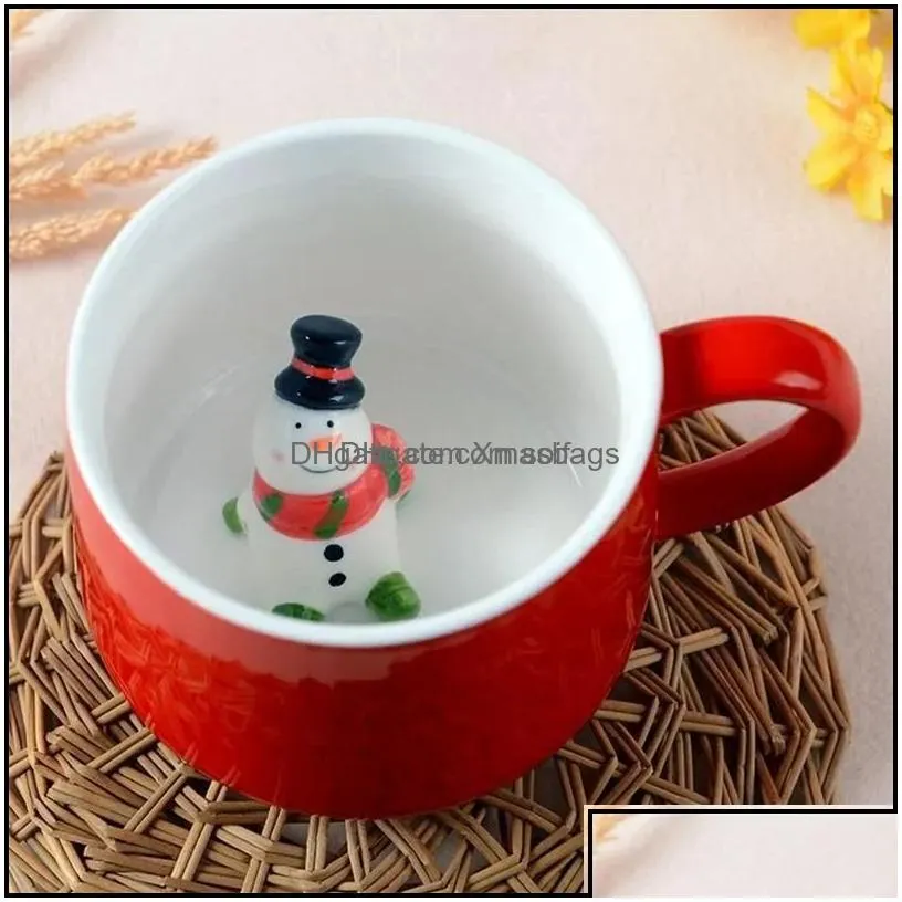 mugs 3d lovely coffee mug heat resisting cartoon animal ceramic cup christmas gift many styles 11 c r drop delivery home garden