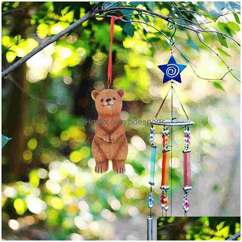 Garden Decorations Compact Bear Ornament Christmas For Cars Figure Resin Cute Suspending Statue Hanging Drop Delivery Dh7Y5