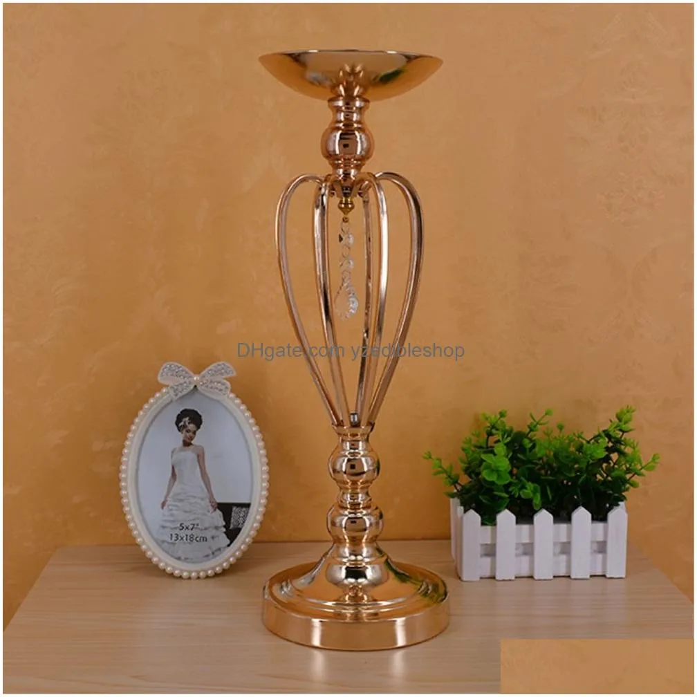  est gold metal vase trumpet vase gold wedding centerpiece vase for party decoration