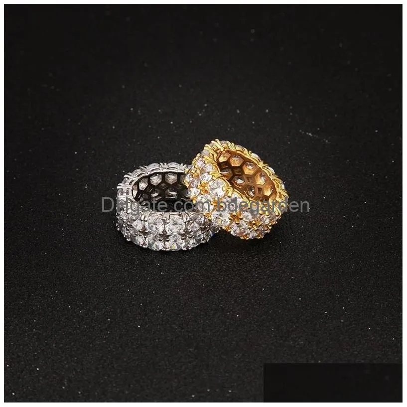 Band Rings Mens Zeimax Gold Rings Jewelry New Fashion Sier Ring Simation Diamond Iced Out Mix Size 1617 T2 Drop Delivery Jewelry Ring Dhdhy