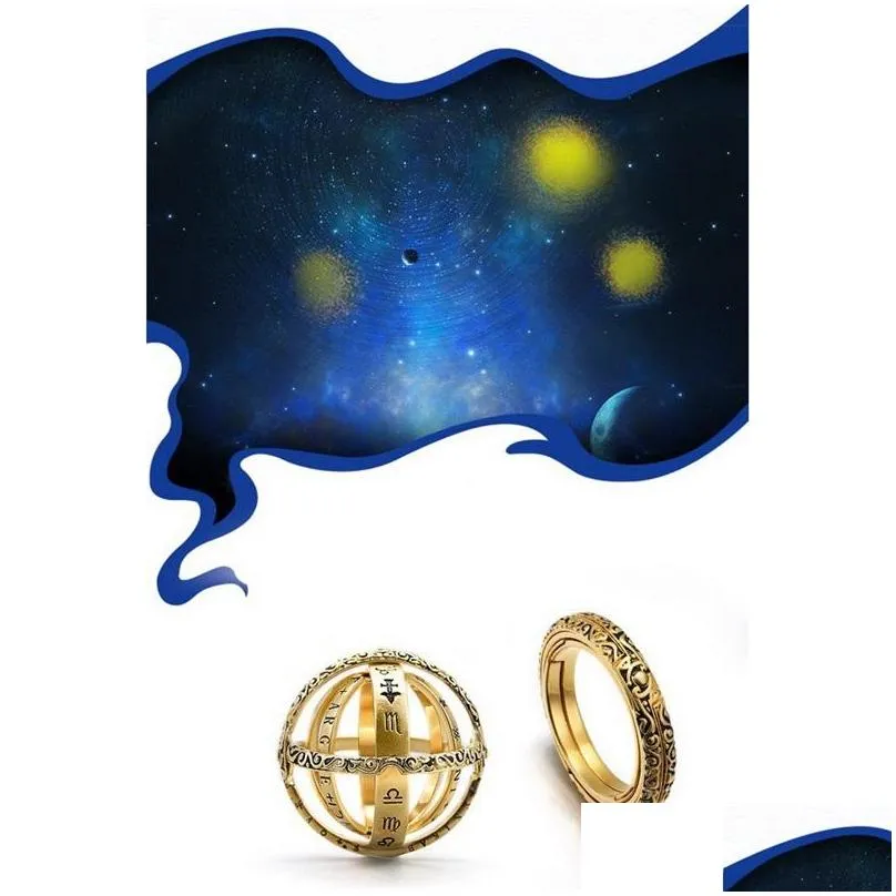 Band Rings Retro Ring Deformation Universe Originality Jewelry Astronomical Ball Fashion Woman Man Accesories Couple Rings Gifts 5Yh Dhbdw