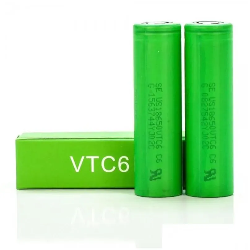 high quality vtc6 imr 18650 battery with green box 3000mah 30a 3.7v high drain lithium battery for sony in stock