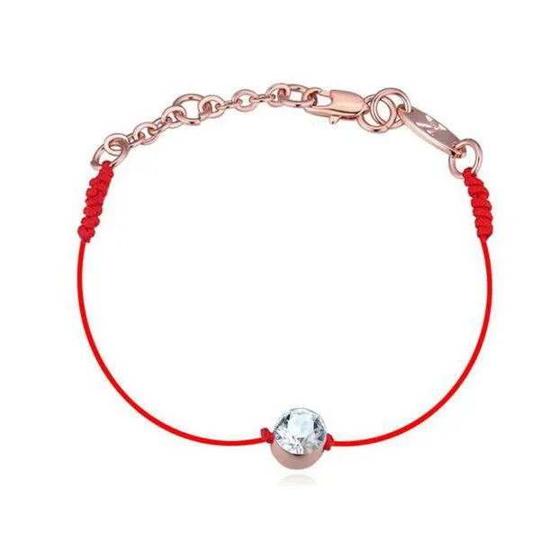 year of life personality red rope single diamond hand rope year of life rectangular buckle bracelet anklet jewelry