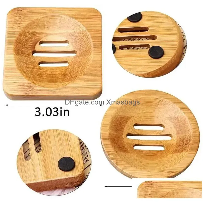 3 styles natural bamboo soap dishes tray holder storage soap rack plate box container portable bathroom soaps dish