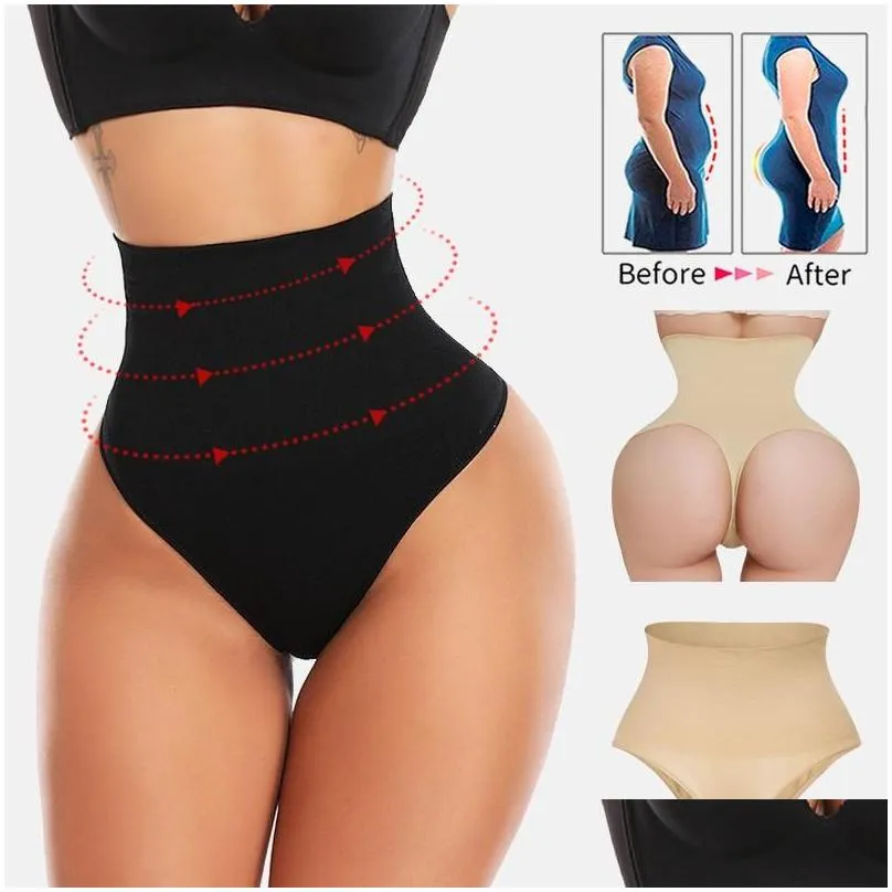 Women`S Shapers Womens Shapers Y Thong Panties High Waist G String Women Female Underwear Lenceria Bifter Calcinha Short S Plus Size Dhdel