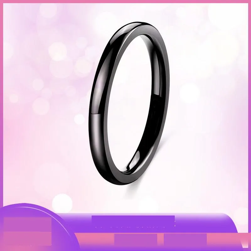 2021 fashion jewelry 2mm wide polished tungsten steel ring ladies ring multi-color option