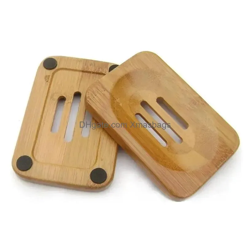 3 styles natural bamboo soap dishes tray holder storage soap rack plate box container portable bathroom soaps dish