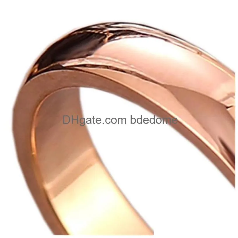 Band Rings New High Quality 1Pcs Rose Gold Tone Tungsten Wedding Rings 2/3/4/6/8Mm Width Dome Band For Man And Woman 210310 761 Q2 Dr Dh68X