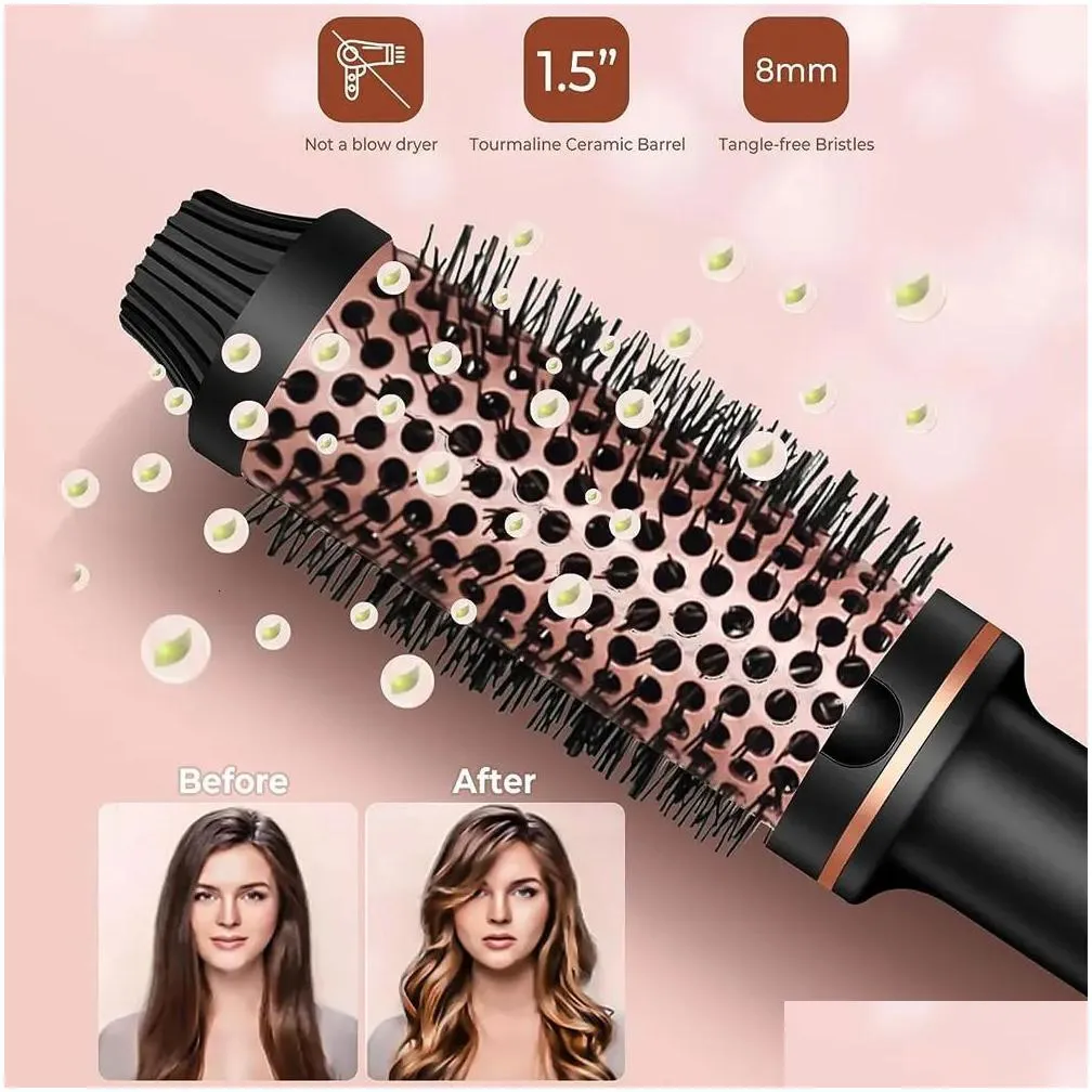 curling irons thermal brush 1.5 inch heated curling brush ceramic curling iron volumizing brush heating round brush travel hair curler comb