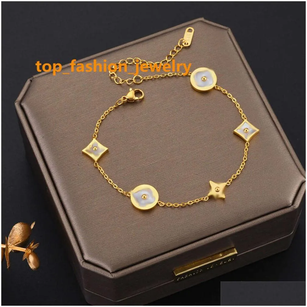 luxury designer bracelet four leaf clover charm bracelets elegant fashion 18k gold agate shell chain mother women girls couple holiday birthday party gifts