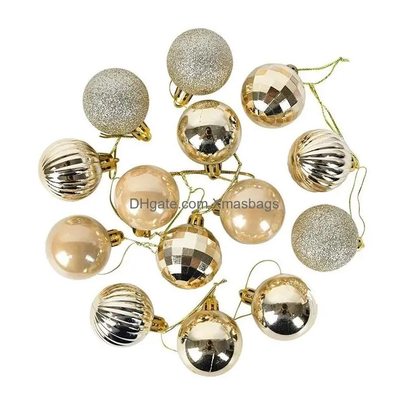 christmas decorations 36pcs rose gold plastic balls ornament 4cm hang pendant ball indoor year xmas tree decor home decoration