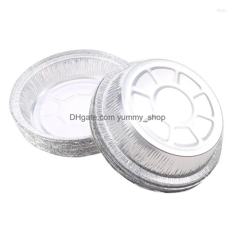 bowls 10/20pcs disposable round aluminum foil bbq tray container non-stick baking high temperature resistance pans