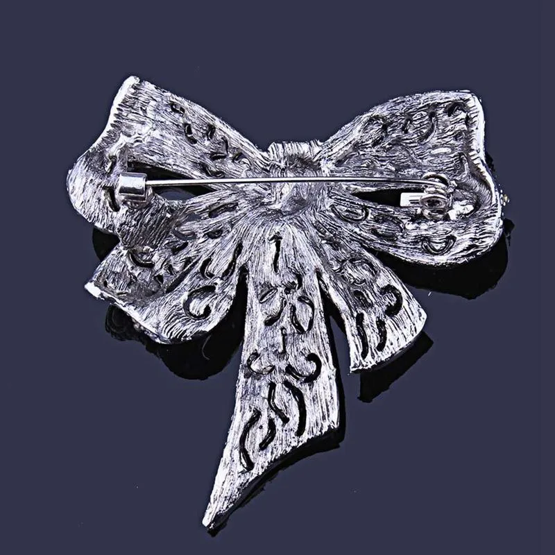 european and american retro large gun black alloy bow brooch suit accessories bow tie corsage pin