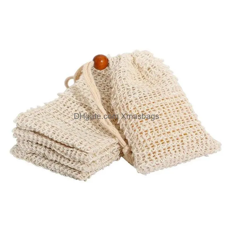 natural exfoliating mesh soap savers bag scrubbers pouch holder for shower bath foaming and drying