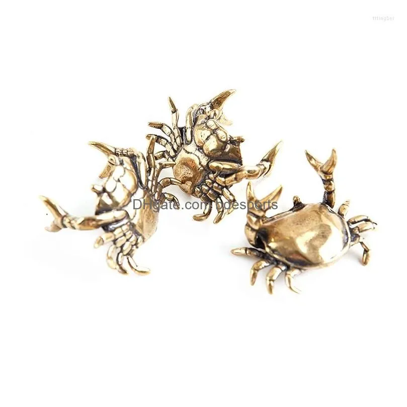 Garden Decorations Brass Crab Small Statue Ornament Penholder Miniature Figurine Office Desk Decora Drop Delivery Dhtwp