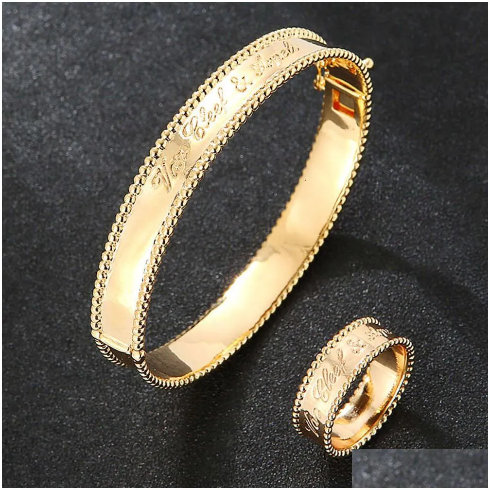 fashion jewelry four-leaf clover geometric rose gold color zircon bangle stainless steel bracelet wholesale