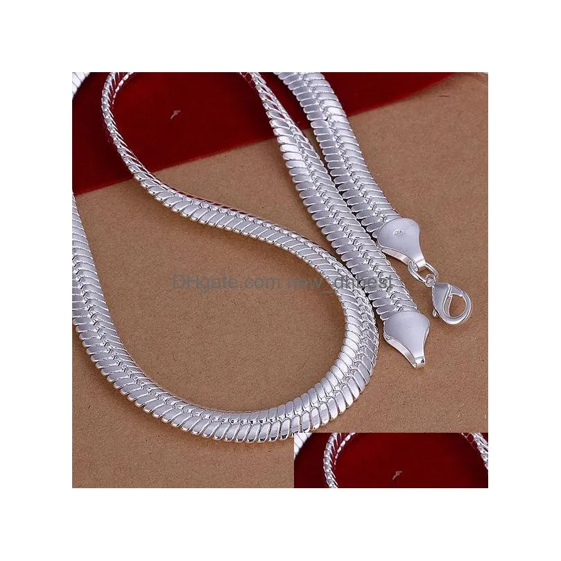 Bracelet & Necklace Fashion Mens Jewelry Set Sterling Sier Plated 10Mm Snake Chain Necklace Bracelet Top Quality Factory Price With B Dhbce