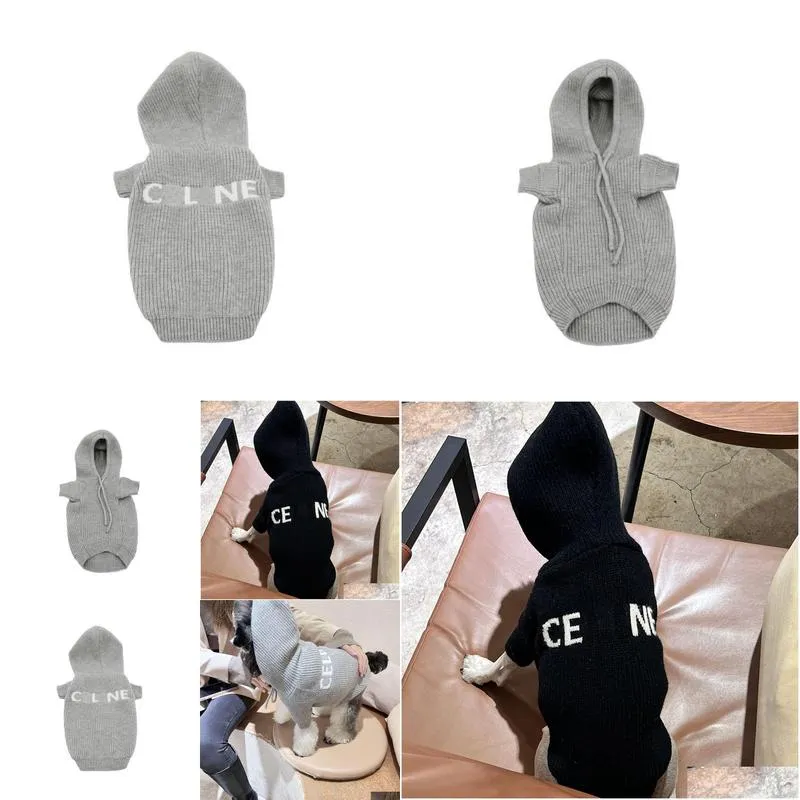 designer dog clothes autumn and winter pet grey knitting sweater chenery teddy fadou coat corgi cat clothes sweater