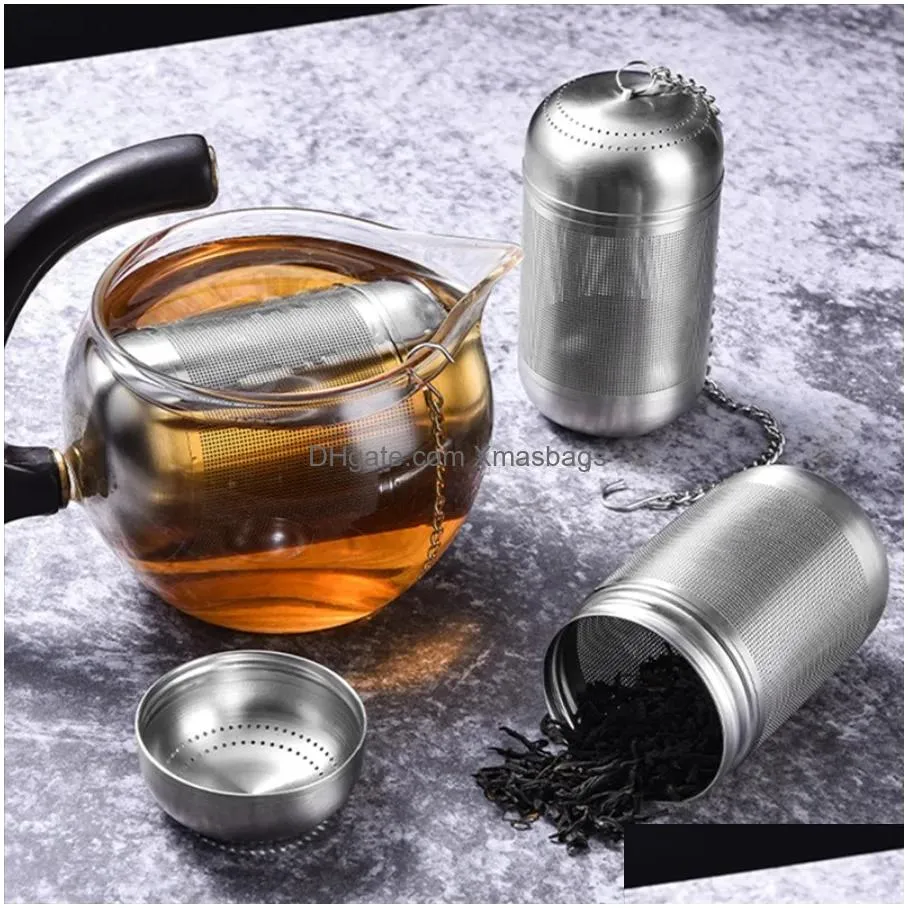 stainless steel tea infuser tea leaves spice seasoning ball strainer teapot fine mesh coffee filter teaware kitchen accessories