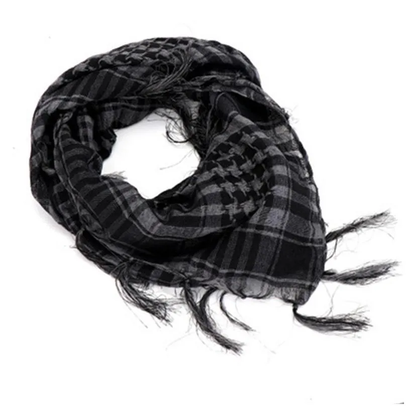 Scarves Tassel Decor Kerchief Plaid Pattern Winter Lady Mens Keffiyeh Scarf Mti Function Lightweight Outdoor Sports Headscarf Fashion Dhi3D