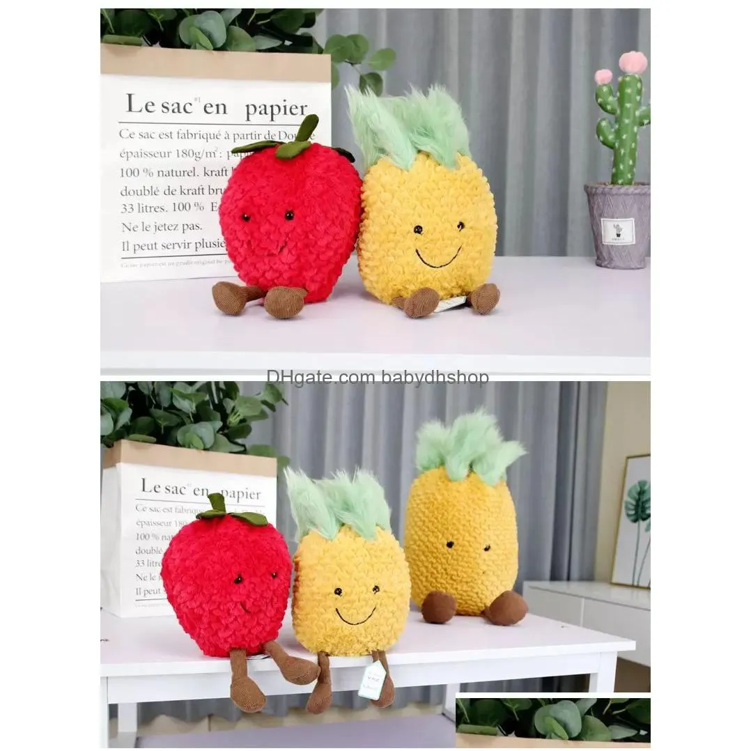 smiling face cute doll strawberry small pineapple plush toy doll fruit birthday girl heart gift
