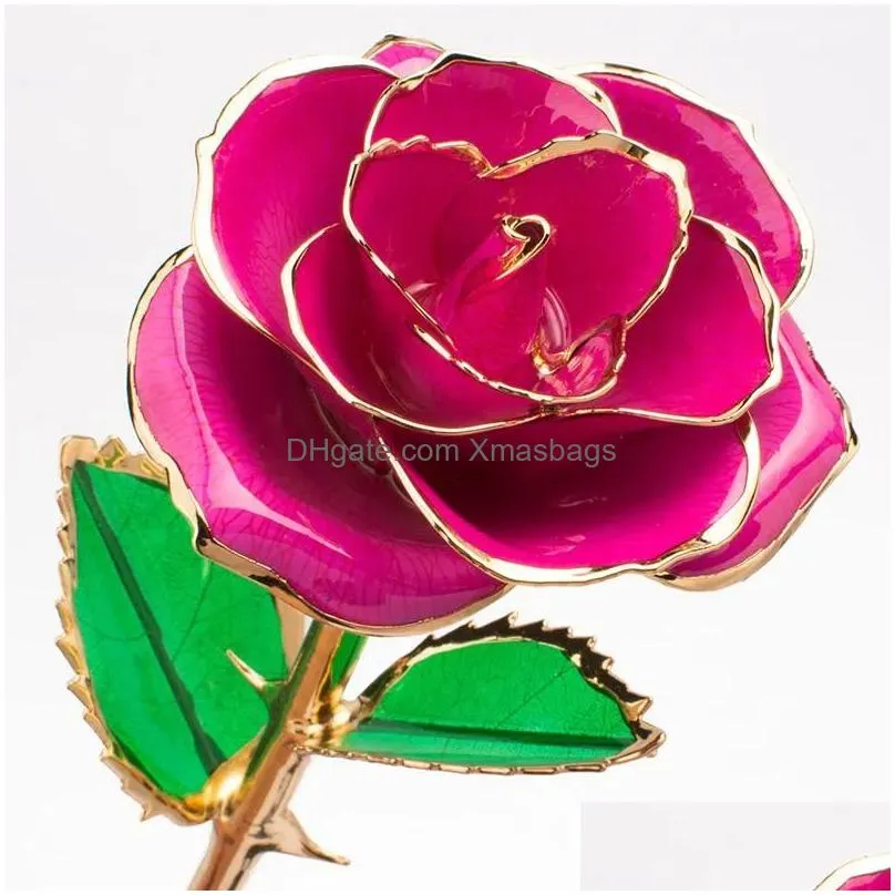 other festive party supplies long stem 24k gold dipped rose lasted real roses party romantic gift for valentines day/mothers day/christmas/birthday