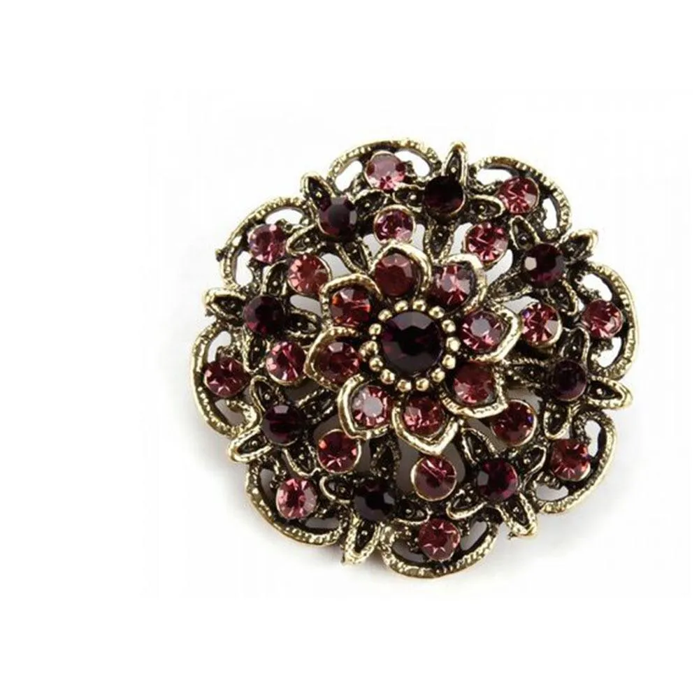 brooch delicate crystal flower brooch shawl buckle pin with accessory corsage silk scarf buckle for women