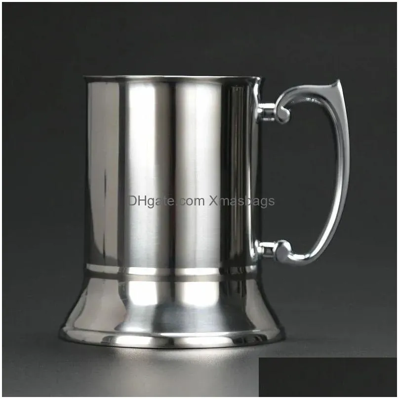 16oz ounce double wall 18/8 stainless steel tankard beer mug high quality mirror finish fy5036