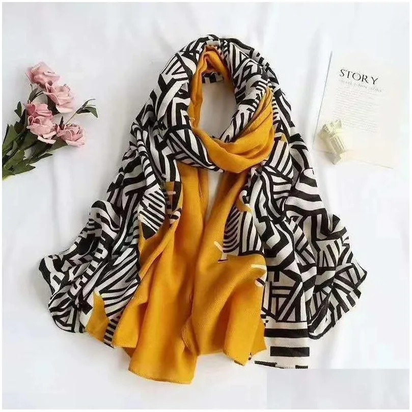 Scarves Brand Beach Towel Cotton Linen Scarf Sale Winter Hijab Spring And Autumn Bandana Foard Femme Poncho Scarves 856 B3 Drop Delive Dhbny