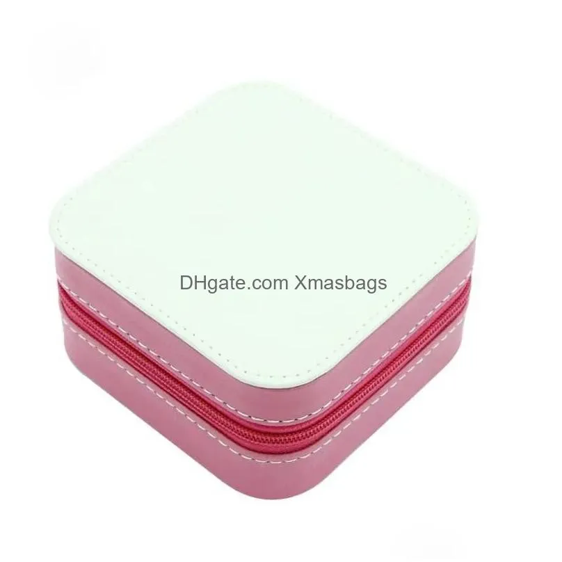 sublimation jewelry boxes travel portable pu leather jewelry storage boxes