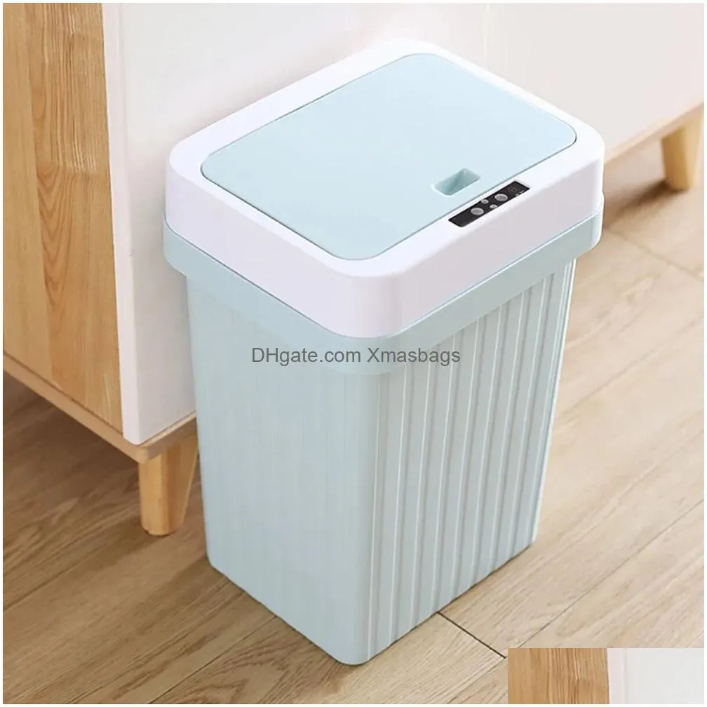 12l smart sensor trash can automatic sensor dustbin abs touchless garbage bin 0530