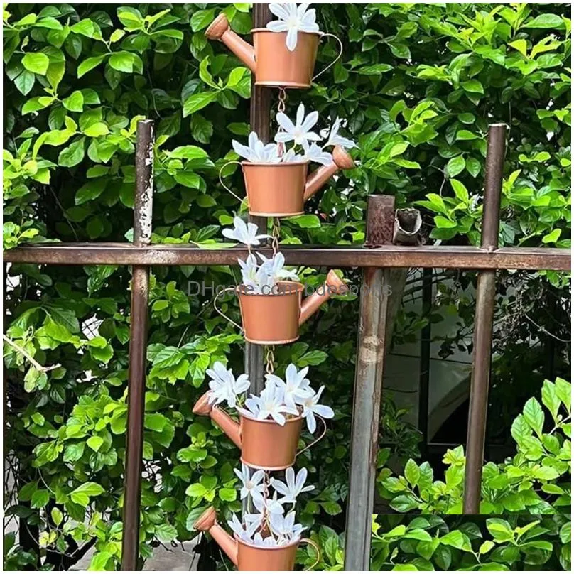 Garden Decorations Kettle Metal Wind Chimes Rain Chain For Courtyard Decoration Ramadan Festival Valentines Day Drop Delivery Dhufg