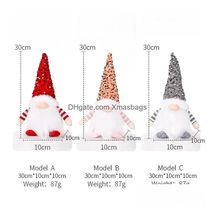 christmas gnome plush glowing toys home xmas decorations year bling toy christmas ornaments kids gifts 10