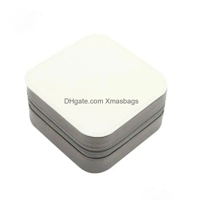 sublimation jewelry boxes travel portable pu leather jewelry storage boxes