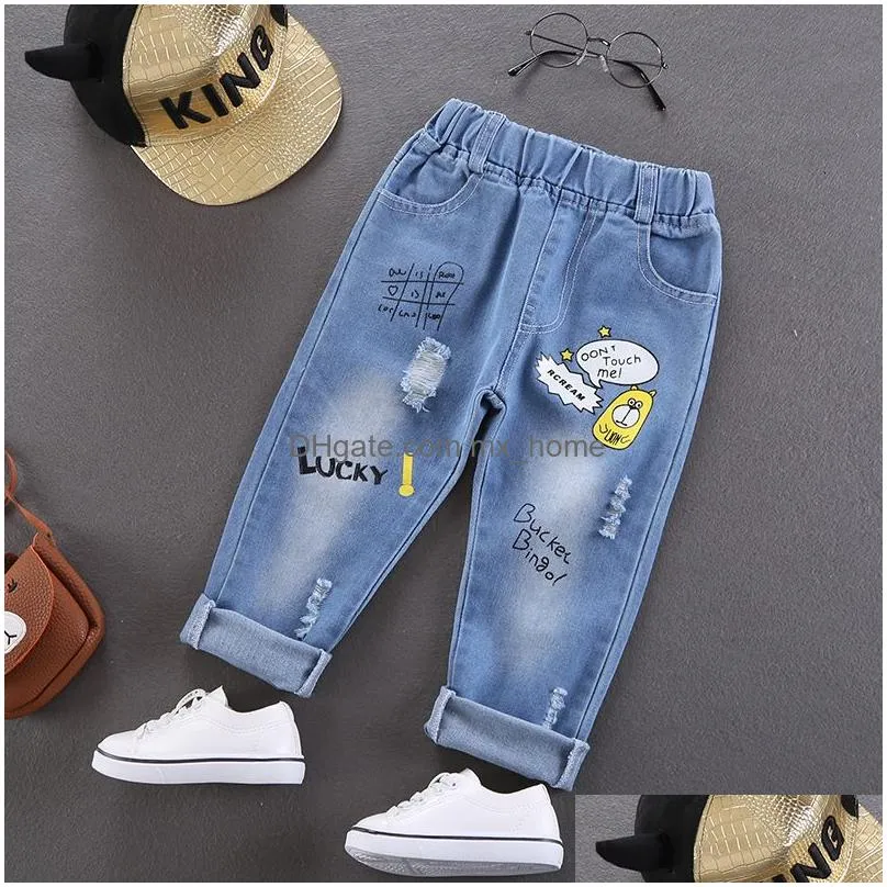 boy gentleman casual jeans trousers baby toddler boys denim pants kids children slim long bottoms clothing 211102