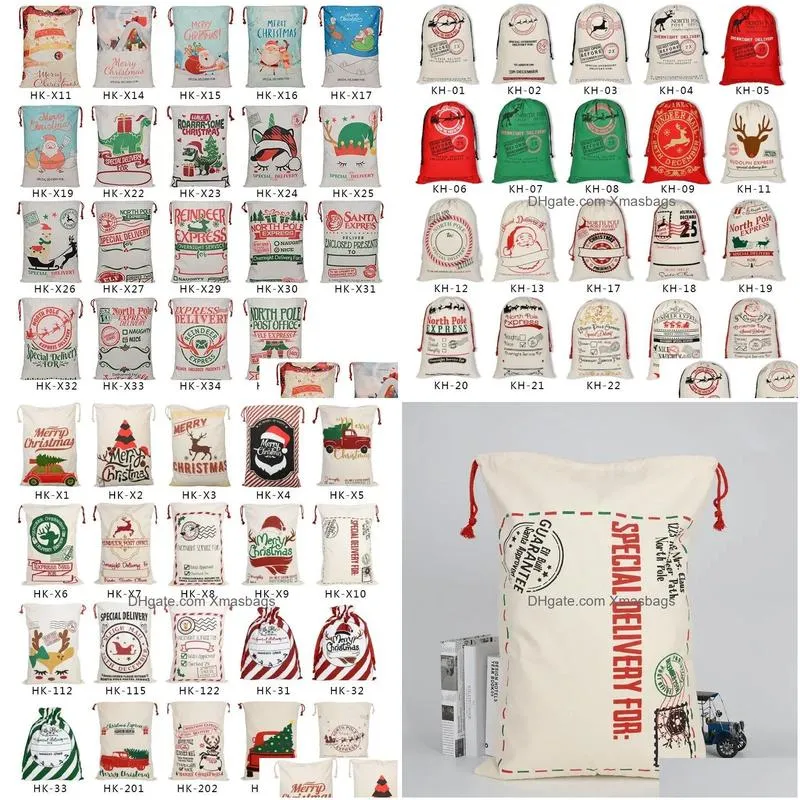 bag christmas drawstring bags large size santa sacks bag party favor supplies canvas bagxmas decorations