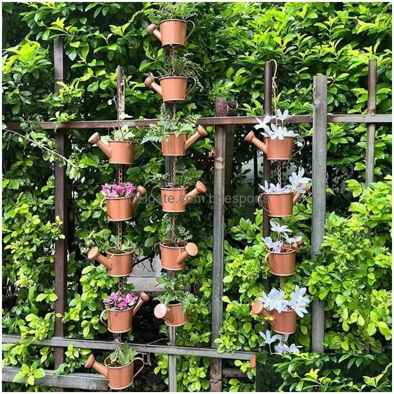 Garden Decorations Kettle Metal Wind Chimes Rain Chain For Courtyard Decoration Ramadan Festival Valentines Day Drop Delivery Dhufg