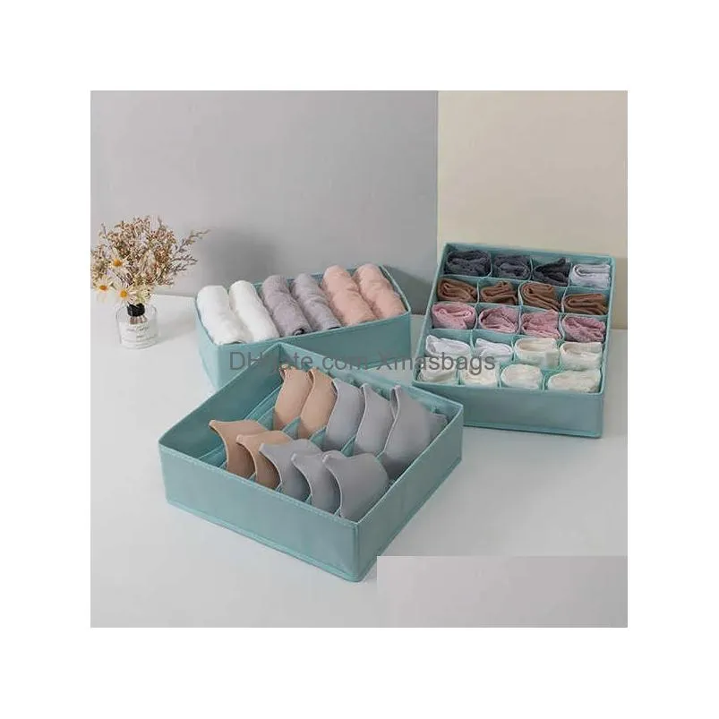 wholesale 3pcs/set non-woven fabric underwear organizer bras socks drawer organizer foldable underwear box wardrobe clothes storage box