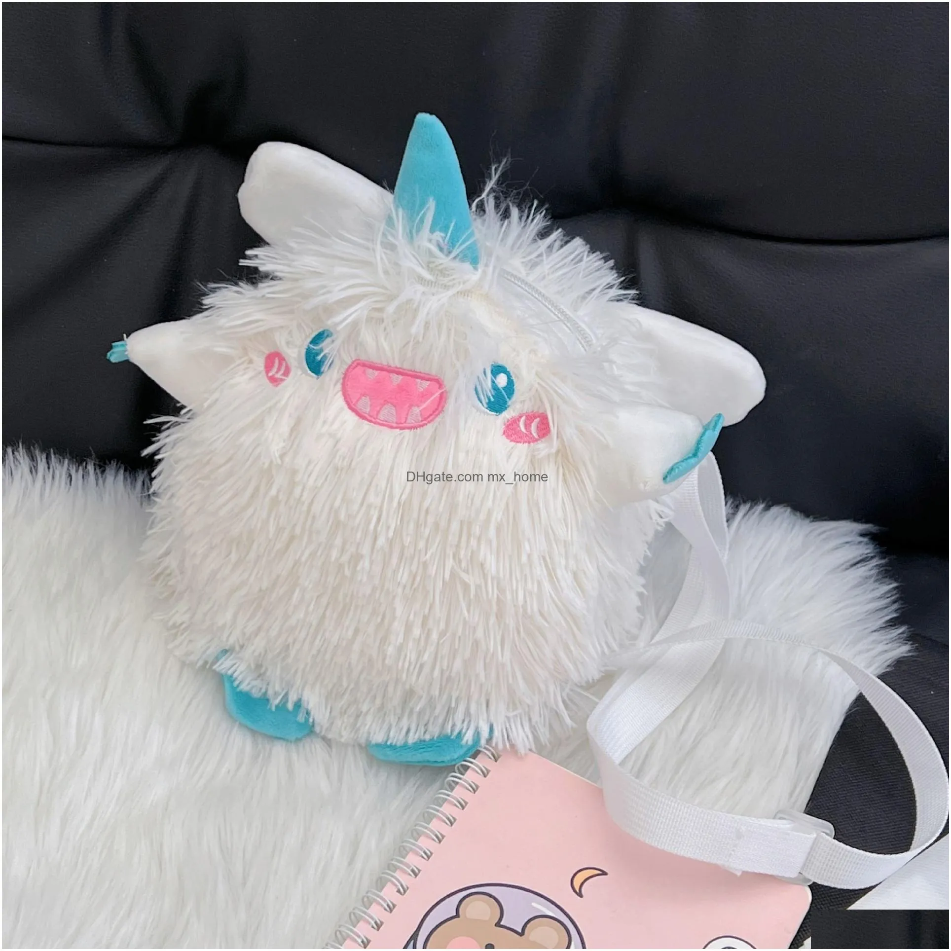 maras dream plush backpacks cute little monster plush womens small crossbody bags cartoon girls messenger bags ladies phone purse shoulder