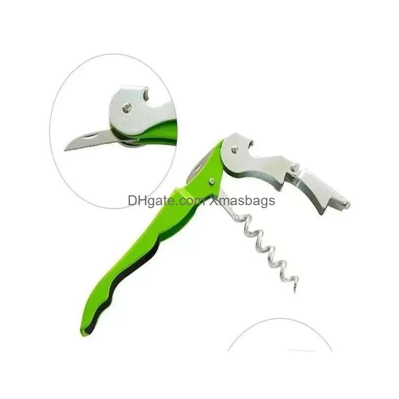 dhs corkscrew wine bottle openers multi colors double reach wine beer bottle opener home kitchen tools fy3785 074