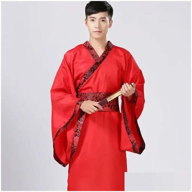 stage wear men hanfu adult traditional chinese clothing folk dance ancient costume performance singers tang suit festival outfit