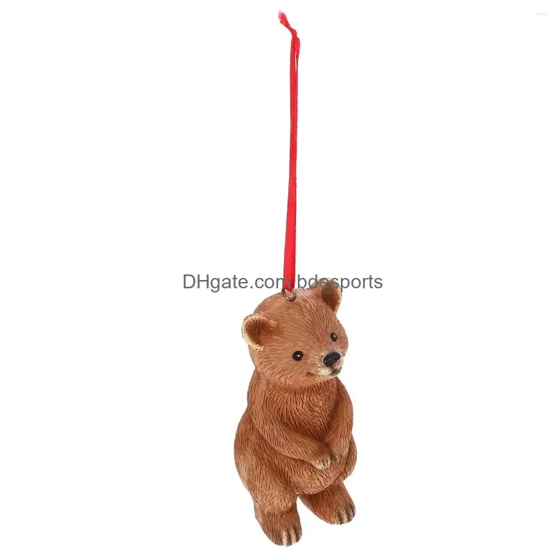 Garden Decorations Compact Bear Ornament Christmas For Cars Figure Resin Cute Suspending Statue Hanging Drop Delivery Dh7Y5