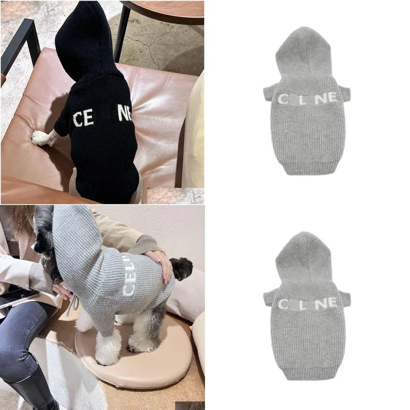 designer dog clothes autumn and winter pet grey knitting sweater chenery teddy fadou coat corgi cat clothes sweater